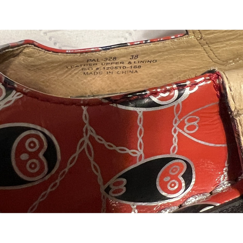 Alegria Paloma Mary Jane Clog in the Coral Owl Print W38 (7.5-8 US) Red/Black - Picture 5 of 8